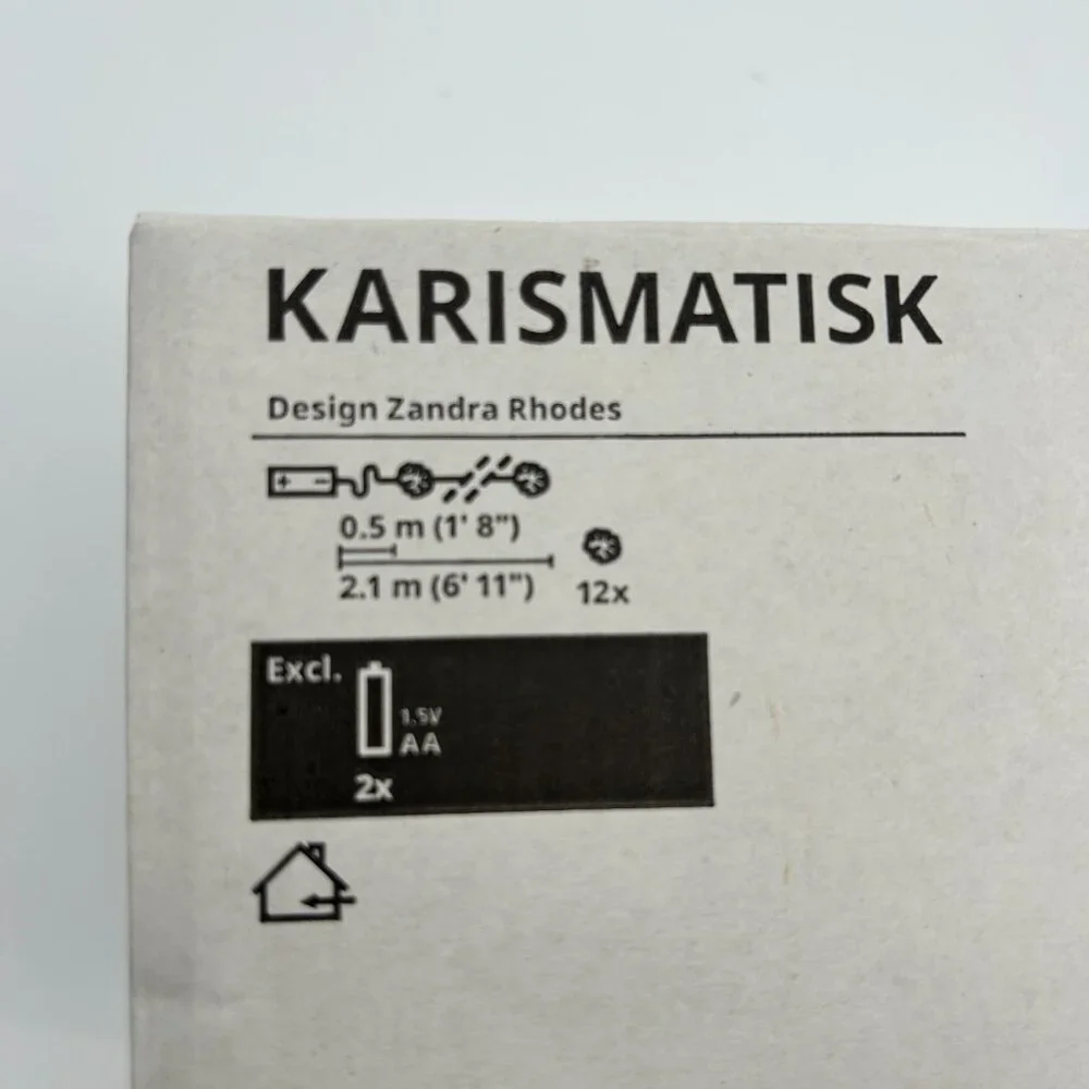 Ikea Karismatisk String Lights Gold Foil Flower Battery Operated